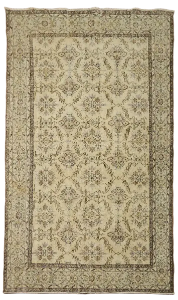 Distressed Vintage Wool Anatolian Turkish Area Rug 6x10