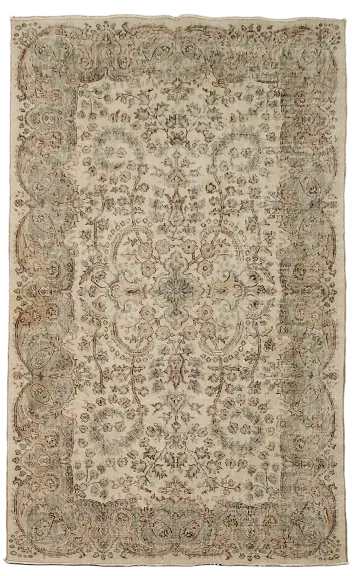 Vintage Distressed Wool Anatolian Turkish Area Rug 6x9