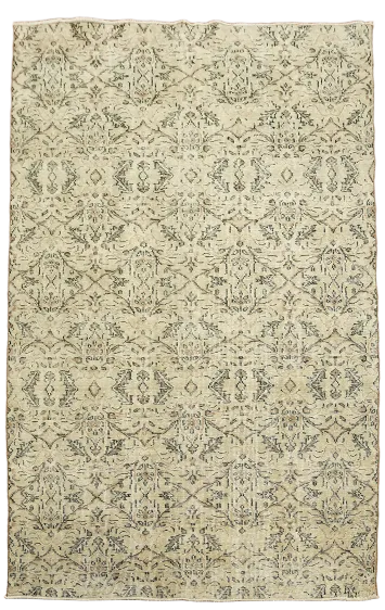 Vintage Distressed Anatolian Turkish Wool Area Rug 6x9