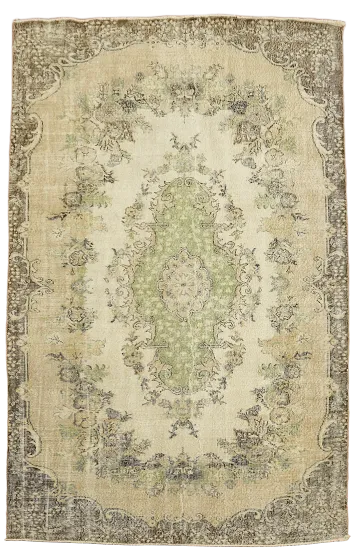 Vintage Anatolian Turkish Distressed Wool Rug 6x9