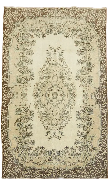 Vintage Anatolian Turkish Distressed Wool Rug 6x10