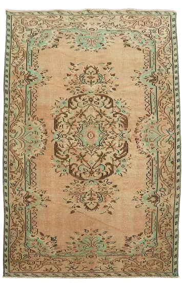 Wool Vintaged Distressed Anatolian Turkish Area Rug 5x8
