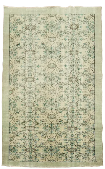 Vintage Wool Distressed Anatolian Turkish Wool Area Rug 6x10