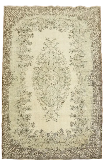 Vintage Distressed Anatolian Turkish Wool Area Rug 6x10