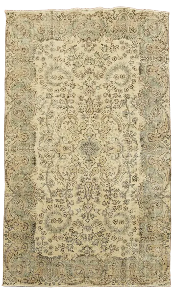 Vintage Distressed Anatolian Turkish Wool Rug 5x9