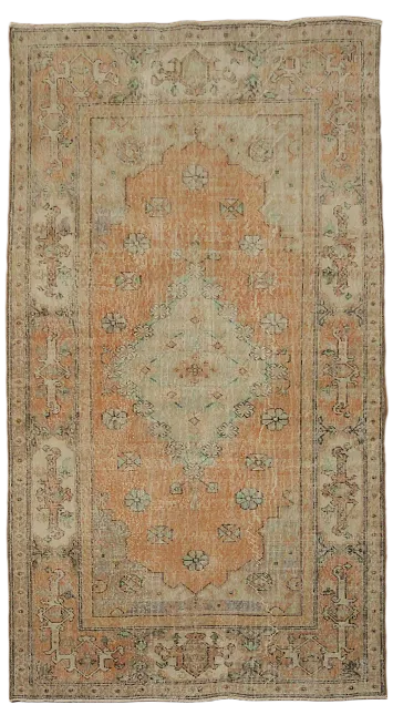 Vintage Distressed Anatolian Turkish Wool Rug 4x8