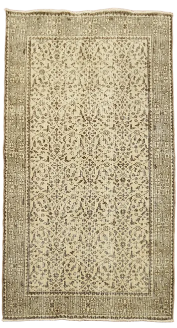 Vintage Distressed Anatolian Turkish Wool Rug 4x7