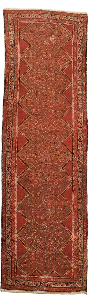 Pre-1900 Antique Bidjar Persian Wool Rug 3x10