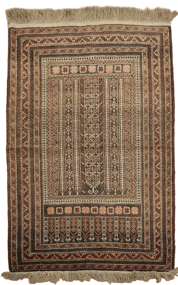 Balouch Oriental Vintage Wool Rug 3x5
