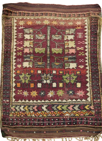 Old Vintage Oushak Wool  Oriental Tribal Rug 3x4