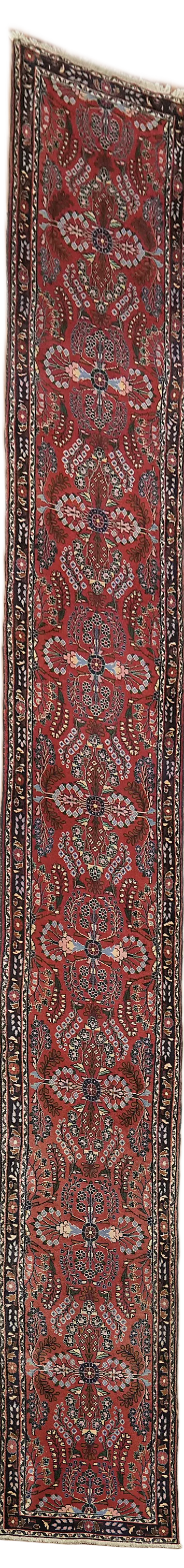 Over Size Vintage Lilian Persian Runner Wool Rug 3x24
