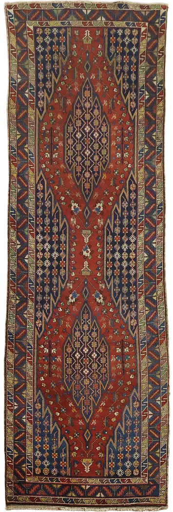 Vegetable Dye Antique Malayer Persian Runner Wool Rug 4x11