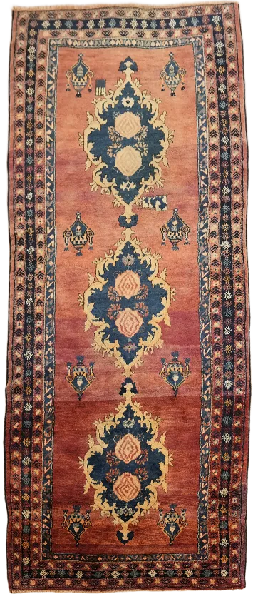 Vintage Gabbeh Persian Runner Wool Rug 4x9