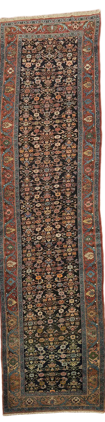 Heriz Serapi Persian Runner Tribal Wool Rug 4x14