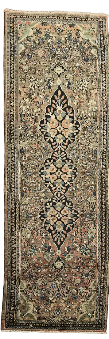Vintage Floral Lilian Persian Runner Wool Rug 4x12