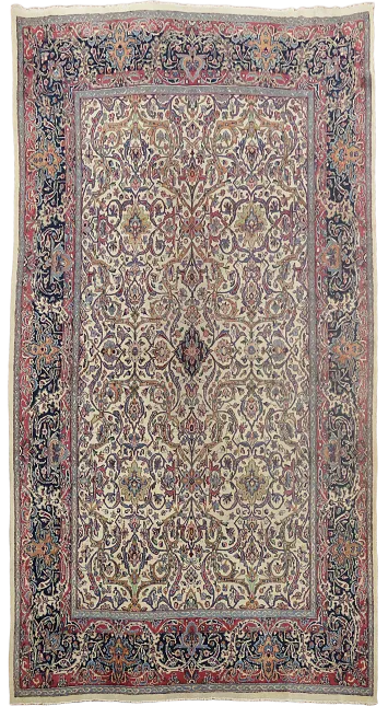Vintage Floral Kerman Persian Wool Area Rug 8x12