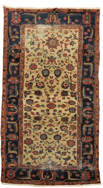 Pre-1900 Antique Heriz Bakhshayesh Persian Area Rug 5x9