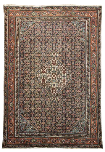 Vintage Wool Ardebil Persian Area Rug 7x10