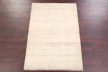 Contemporary Solid 3x5 Gabbeh Shiraz Persian Area Rug