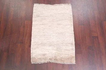 Modern Earth-tone 3x4 Gabbeh Zolanvari Persian Beige Rug