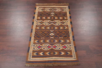 Geometric 3x6 Navajo Kilim Balouch Persian Rug Runner