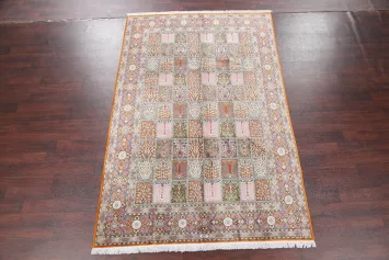 Luxurious Handmade Pure Silk Qum Ghom Persian Rug 6x10