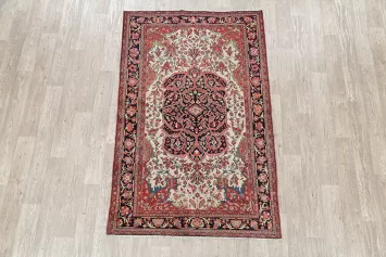 Floral 4x7 Sarouk Farahan Persian Area Rug 100% Vegetable Dye