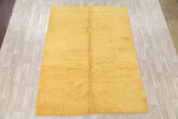 Modern Solid 7x9 Gabbeh Zolanvari Persian Area Rug