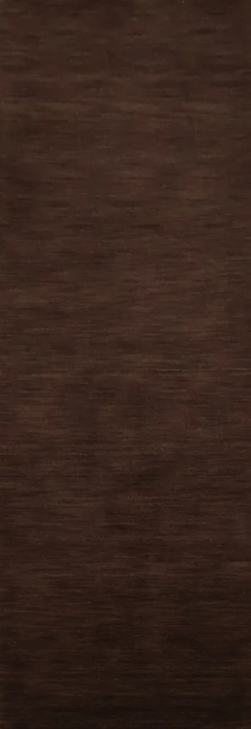 Versatile Dark Brown Gabbeh Runner Rug 3x10 for Hallways and Entryways
