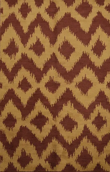 Gold & Red Gabbeh Modern Area Rug 5x8