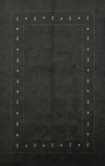 Contemporary Gabbeh Area Rug 7x10 with Subdued Artistic Elements