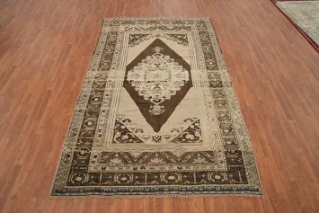 Vintage Geometric Oushak Turkish Area Rug 6x10