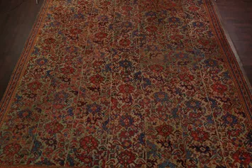 Pre-1900 Antique Oushak Turkish Large Rug 14x16