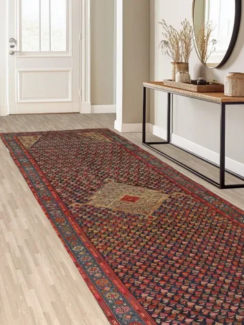 Pre-1900 Antique Karabagh Boteh Caucasian Rug 5x16