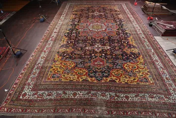 Palace Sized Vegetable Dye Pre-1900 Antique Bakhtiari Persian Rug 18x32