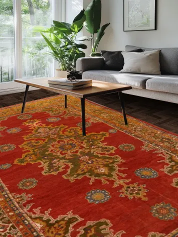 Pre-1900 Vegetable Dye Sultanabad Sarouk Persian Area Rug 7x12