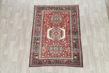 Tribal Red Gharajeh Persian Area Rug 5x7
