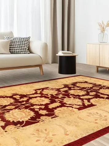 All-Over Floral Sarouk Persian Area Rug 6x9