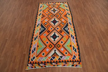 Geometric Kilim Shiraz Persian Runner Rug 4x9