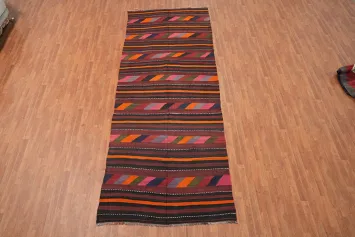 Flat-Weave Kilim Shiraz Persian Runner Rug 5x14