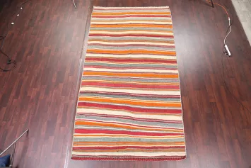 Handwoven Kilim Persian Rug Featuring Multicolor Stripes, Perfect for Any Room 6x11