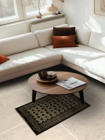 Geometric Turkoman Bokhara Persian Rug 3x4