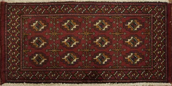 Traditional Red Rug with Intricate Geometric Designs 2x3