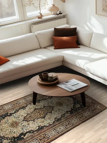 MASTERPIECE Floral Kashan Mohtasham Persian Area Rug 4x7