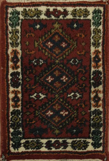 Geometric Tribal Wool Indian Accent Rug 1x2