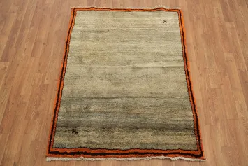 thick Plush Authentic Persian Gabbeh Rug 4x5