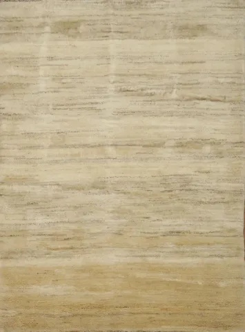 Modern Ivory Gabbeh Zolanvari Shiraz Persian Rug 4x5
