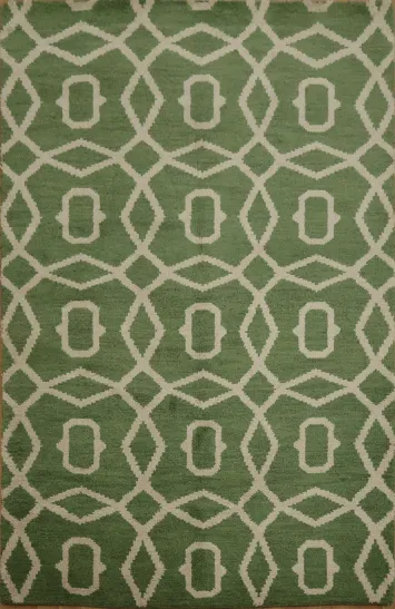 Green Gabbeh Indian Area Rug 5x8
