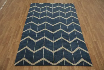 Blue Moroccan Trellis Oriental Area Rug 5x8