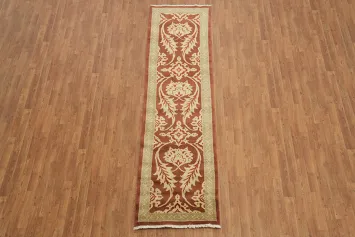 Rust Floral Oushak Persian Runner Rug 3x10